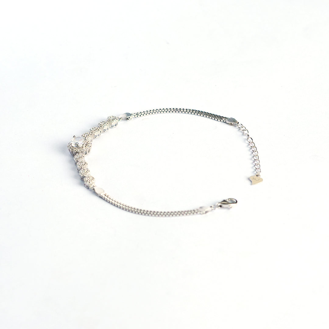 Silver Solitaire Bracelet
