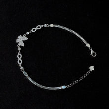 Silver Butterfly with Infinity Zircon Bracelet