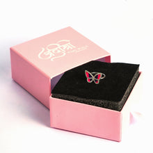 Stunning Zircon Pink & Blue Butterfly Ring
