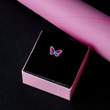 Stunning Zircon Pink & Blue Butterfly Ring
