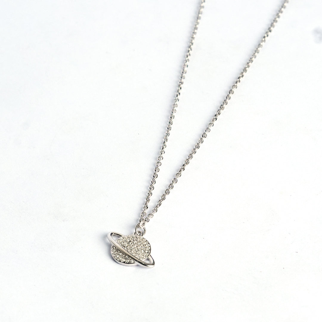 Silver Jupiter Zircon Minimalistic Necklace