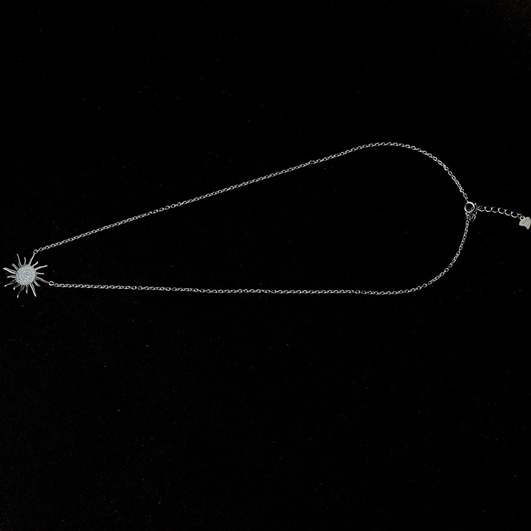 Sterling Zircon Sun Minimalistic Necklace