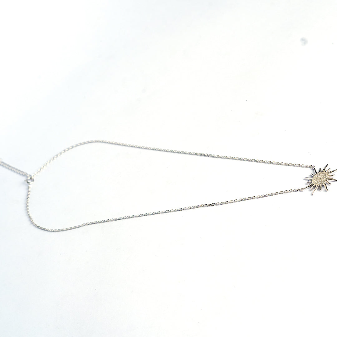 Sterling Zircon Sun Minimalistic Necklace