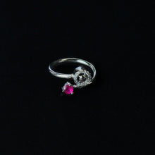 Adjustable Pink And White Stone Ring