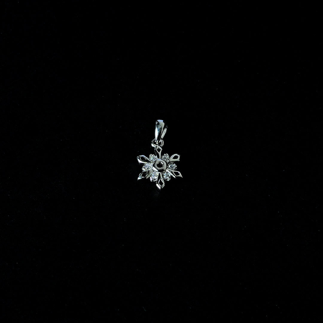 Sterling Snow Crystal Pendant