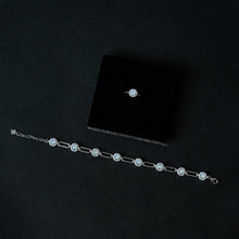 Solitaire Round Link Bracelet with Solitaire Round Ring