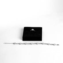 Solitaire Round Link Bracelet with Solitaire Round Ring